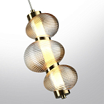 Подвесной светильник с 3-мя рифлеными стеклянными шарами Marcelh Light варинант исполнения - 5 | Loft Concept в Перми