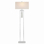 Торшер с прямоугольным тканевым абажуром на белом мраморном основании Silver Threads варинант исполнения - 1 | Loft Concept в Перми