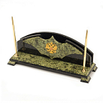 Настольный письменный набор из змеевика с гербом РФ Successful Leader варинант исполнения - 2 | Loft Concept в Перми