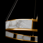 Люстра в виде кольца из натурального камня Golden Alavastor варинант исполнения - 3 | Loft Concept в Перми