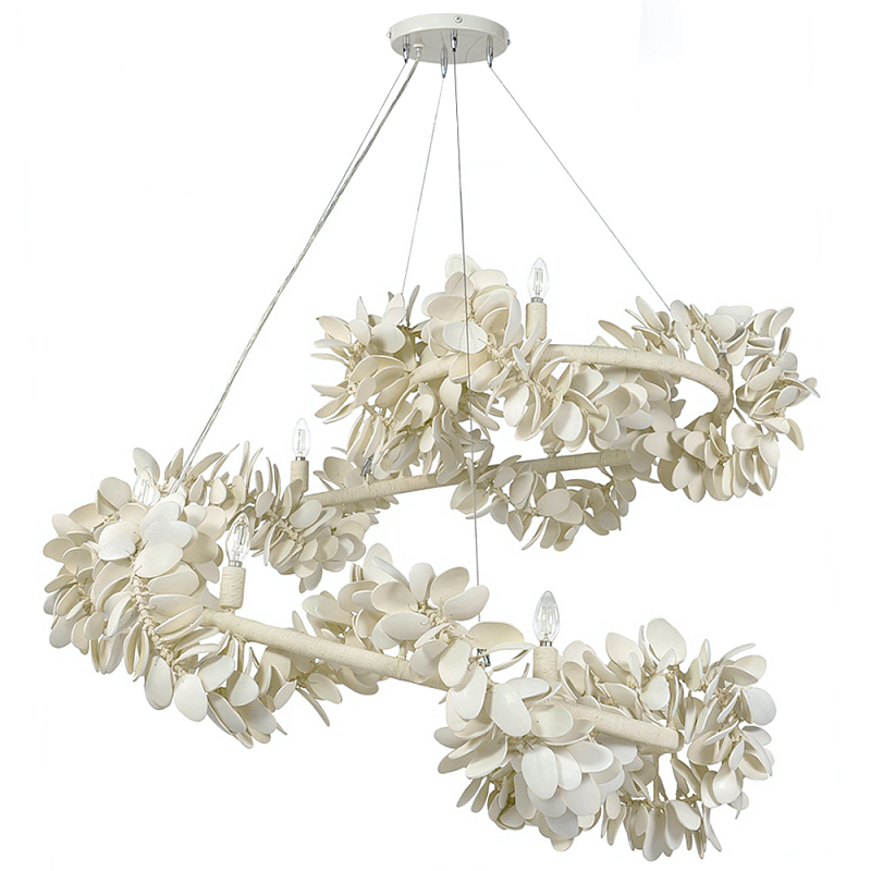 Люстра White Bionic Petals Flo Spiral Chandelier Белый Молочный в Перми | Loft Concept 