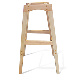 Барный стул со спинкой на 4-х деревянных ножках Синий Велюр Ava Charm варинант исполнения - 6 | Loft Concept в Перми