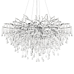 Люстра подвесная с прозрачными стеклянными подвесками в форме капель Диаметр 100 см Droplet Chandelier варинант исполнения - 18 | Loft Concept в Перми