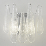 Бра с подвесками из рифленного стекла в форме капель на основании цвета хром Textured Glass варинант исполнения - 5 | Loft Concept в Перми