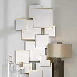 Золотое зеркальное панно из зеркальных квадратов Overlapping варинант исполнения - 3 | Loft Concept в Перми