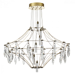 Люстра подвесная из металла с прозрачными подвесками из хрусталя Quasar 93 варинант исполнения - 2 | Loft Concept в Перми