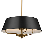 Подвесной светильник с конусовидным металлическим абажуром черного цвета Kichler варинант исполнения - 1 | Loft Concept в Перми