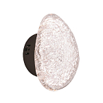 Бра с прозрачным рельефным плафоном на черном металлическом основании Iona варинант исполнения - 1 | Loft Concept в Перми