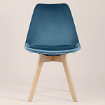 Стул с мягким велюровым сиденьем Arvika Blue варинант исполнения - 3 | Loft Concept в Перми