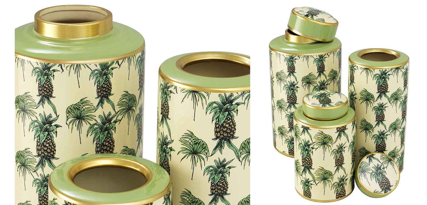 Комплект Ваз Eichholtz JAR PINEAPPLE SET OF 3 Комплект Ваз Eichholtz JAR PINEAPPLE SET OF 3 - Loft-Concept в Перми