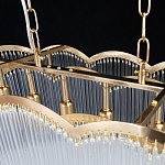 Люстра прямоугольная на цепях с прозрачными трубками и волнистым краем Nembus варинант исполнения - 9 | Loft Concept в Перми