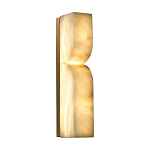 Бра с изогнутым плафоном из белого алебастра на прямоугольном основании Cryptocrystalline Stone варинант исполнения - 3 | Loft Concept в Перми