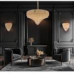 Люстра с каскадом из прозрачного хрусталя Constant Sparks варинант исполнения - 16 | Loft Concept в Перми