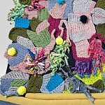 Ковер разноцветный из джинсовой одежды и армейских палаток Upcycling варинант исполнения - 3 | Loft Concept в Перми