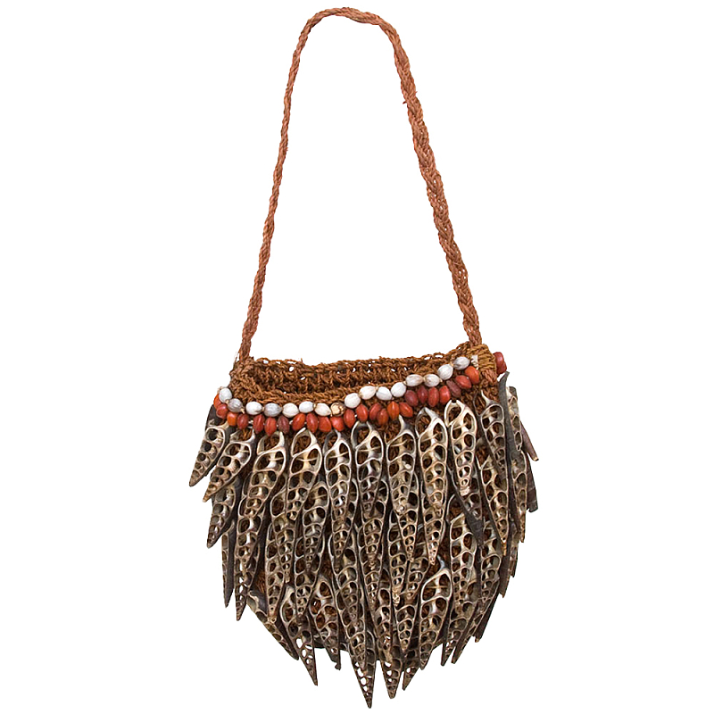 Декоративный аксессуар сумка из ракушек Aboriginal Lacy Shells Bag Коричневый в Перми | Loft Concept 