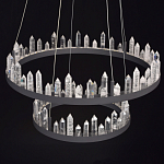Люстра с двумя кольцами черного цвета с хрустальными элементами QUARTZ CRYSTAL варинант исполнения - 4 | Loft Concept в Перми