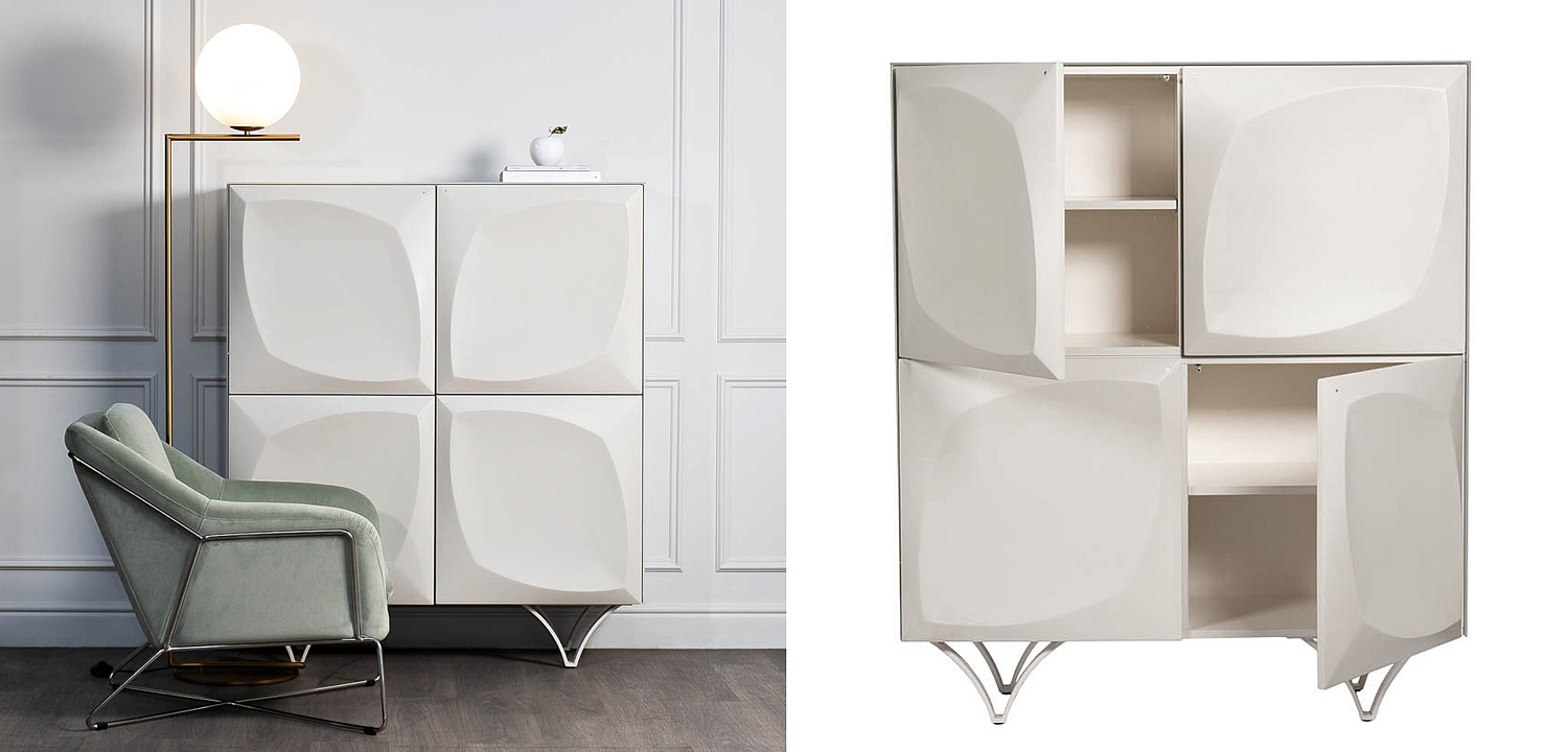Комод с рельефным фасадом White Orchid Белый Комод с рельефным фасадом White Orchid Белый - Loft-Concept в Перми