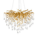 Люстра подвесная с прозрачными стеклянными подвесками в форме капель Диаметр 60 см Droplet Chandelier варинант исполнения - 18 | Loft Concept в Перми