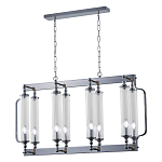 Люстра прямоугольная с 8-ю стеклянными плафонами цилиндрической формы Jeanette варинант исполнения - 3 | Loft Concept в Перми