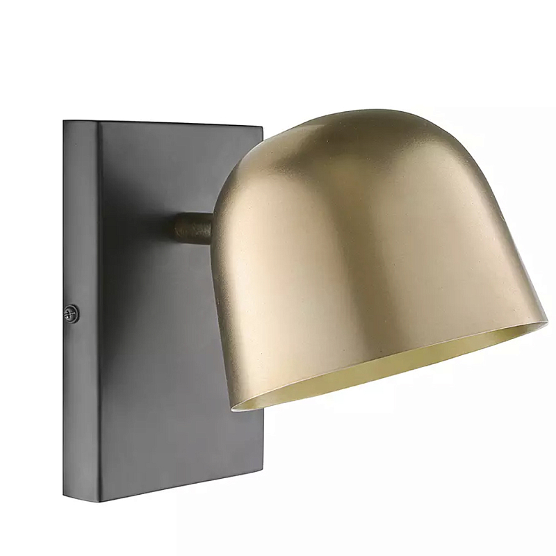 Бра с наклонным плафоном в сочетании золотистого и чёрного цвета Sconce with Sloping Shade Золотой Черный в Перми | Loft Concept 