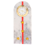 Часы погон МВД подарочные настольные из натурального камня Мрамор Military Clock варинант исполнения - 16 | Loft Concept в Перми
