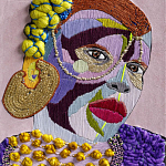 Картина с вышивкой Портрет wall panel People with the yellow ear 4 варинант исполнения - 1 | Loft Concept в Перми