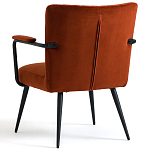 Кресло бархатное с подлокотниками на металлическом каркасе Oriel Retro Armchair варинант исполнения - 4 | Loft Concept в Перми