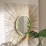 Зеркало-солнце круглое с золотыми лучам Sunrise варинант исполнения - 1 | Loft Concept в Перми