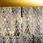 Люстра двухъярусная с золотого цвета и прозрачными подвесками Pettico варинант исполнения - 8 | Loft Concept в Перми