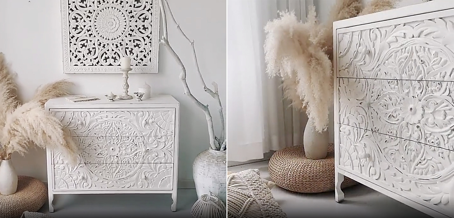 Комод с резным декорированным фасадом Matsi Provence Chest of Drawers Белый Комод с резным декорированным фасадом Matsi Provence Chest of Drawers Белый - Loft-Concept в Перми