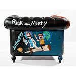Кресло "Умный Умник" Rick and Morty graffiti chair натуральная кожа  варинант исполнения - 3 | Loft Concept в Перми