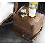 Прикроватный деревянный столик с 2-мя ящиками Moon Walnut Furniture варинант исполнения - 3 | Loft Concept в Перми