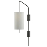 Бра чёрное с тканевым абажуром в форме цилиндра Rough Beauty варинант исполнения - 3 | Loft Concept в Перми