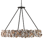 Люстра круглая с абажуром из устричных раковин Sea Ravens варинант исполнения - 3 | Loft Concept в Перми