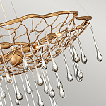 Люстра подвесная золотого цвета с металлическим сетчатым основанием и стеклянными каплевидными подвесками Hinkley варинант исполнения - 4 | Loft Concept в Перми