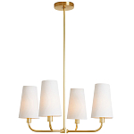 Люстра золотая с белыми тканевыми абажурами Coolness варинант исполнения - 2 | Loft Concept в Перми