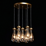 Люстра с 7-ю прозрачными плафонами из стекла в форме капли Lucid Rain  варинант исполнения - 3 | Loft Concept в Перми