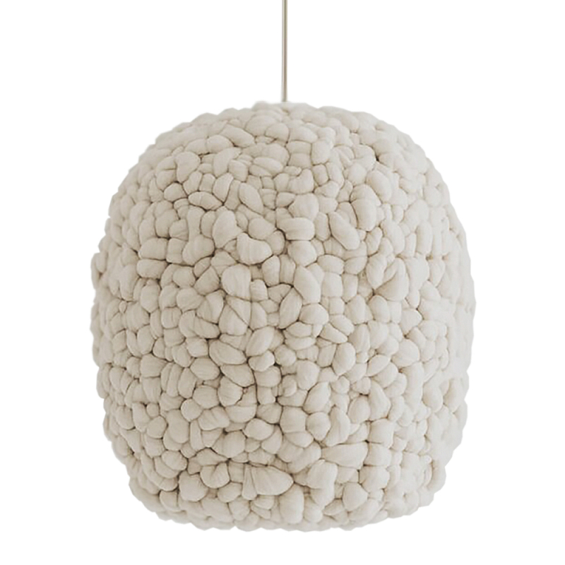 Светильник вязаный из шерсти Wool Lamp Cloud Бежевый Светильник вязаный из шерсти Wool Lamp Cloud Бежевый в Перми | Loft Concept