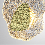 Бра с рельефным волнообразным стеклянным плафоном и вставкой из мрамора Liquid Stone варинант исполнения - 5 | Loft Concept в Перми