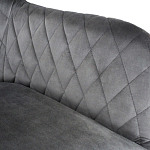 Стул с мягкой серой обивкой из велюра и подъемно-поворотным механизмом на черных колесиках Harper Gray варинант исполнения - 3 | Loft Concept в Перми