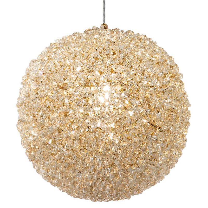 Подвесной хрустальный светильник шарообразной формы Amber Crystal Hanging Light 22 Золотой Прозрачное Стекло Янтарный Подвесной хрустальный светильник шарообразной формы Amber Crystal Hanging Light 22 Золотой Прозрачное Стекло Янтарный в Перми | Loft Concept