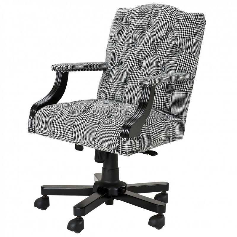 Офисное кресло Eichholtz Desk Chair Burchell black & white Черно-белый Черный Офисное кресло Eichholtz Desk Chair Burchell black & white Черно-белый Черный в Перми | Loft Concept