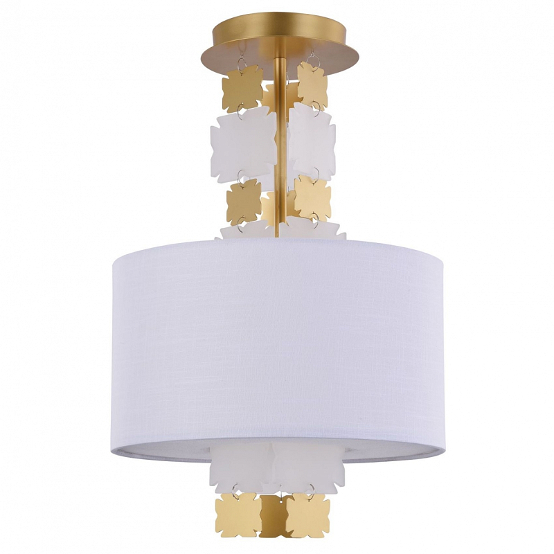 Потолочный светильник Jacopo Mosaic Ceiling Light One Белый Латунь Потолочный светильник Jacopo Mosaic Ceiling Light One Белый Латунь в Перми | Loft Concept