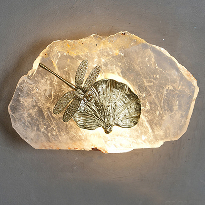 Бра Декоративный лист с стрекозой Glacial Fragment Медь Прозрачный Бра Декоративный лист с стрекозой Glacial Fragment Медь Прозрачный в Перми | Loft Concept