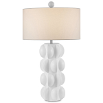 Настольная лампа белая с тканевым абажуром в форме цилиндра Morphing варинант исполнения - 3 | Loft Concept в Перми