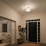 Потолочный светильник с двойным цилиндрическим плафоном из белого стекла и прозрачной органзы Kichler варинант исполнения - 10 | Loft Concept в Перми