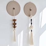Аксессуар на стену диск с деревянными бусинами Wall Decor Thread Disc  варинант исполнения - 1 | Loft Concept в Перми