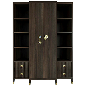 Большой шкаф с витриной Elsa Dreams Walnut