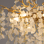 Люстра подвесная золотого цвета с декоративными ветвями и прозрачными рельефными подвесками FAIRYTREE Light варинант исполнения - 5 | Loft Concept в Перми
