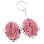 Зеркало брелок складное двухстороннее из натурального камня Родонит Stone Mirrors варинант исполнения - 3 | Loft Concept в Перми